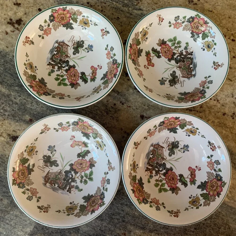 Set of 4 Wedgwood Eastern Flowers Coupe Cereal Bowls 6.25